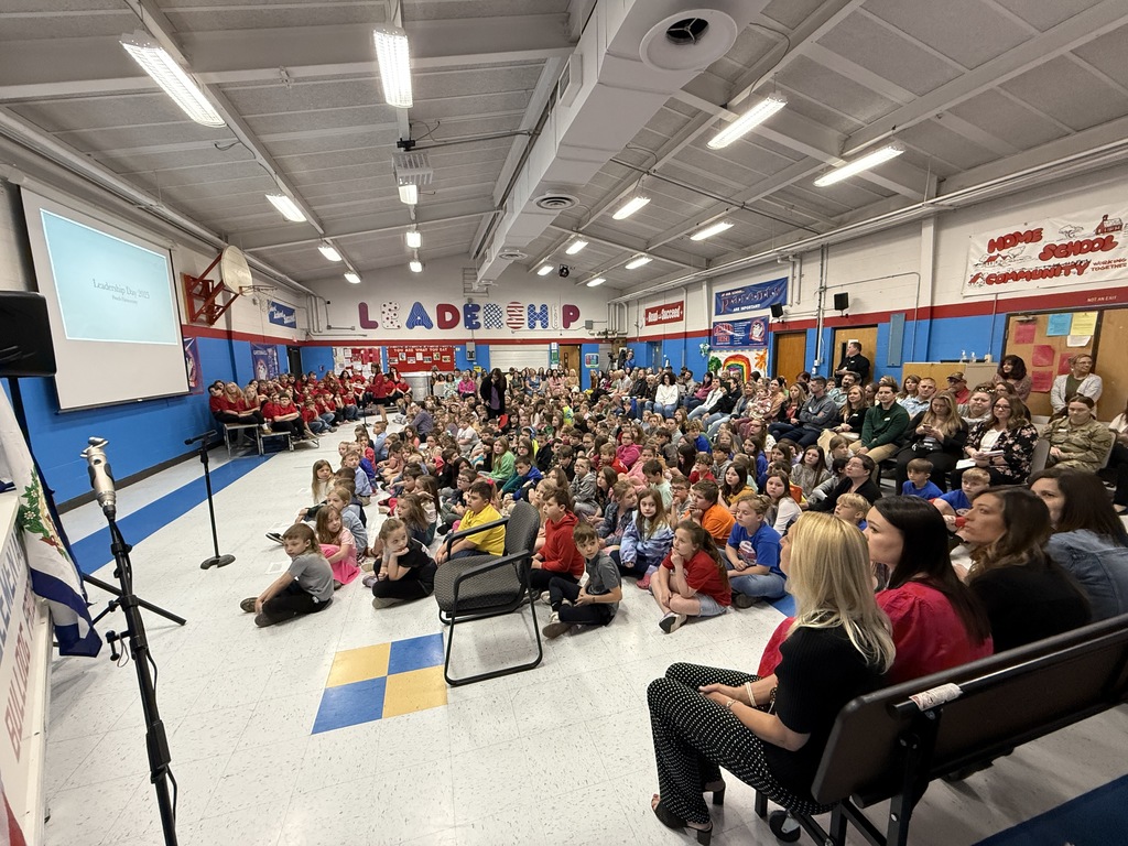 pinch elementary students and guests waiting for leadership day to begin