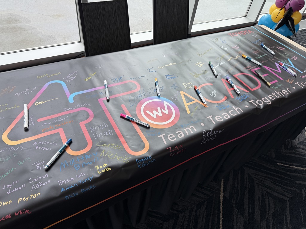 4T banner that students signed