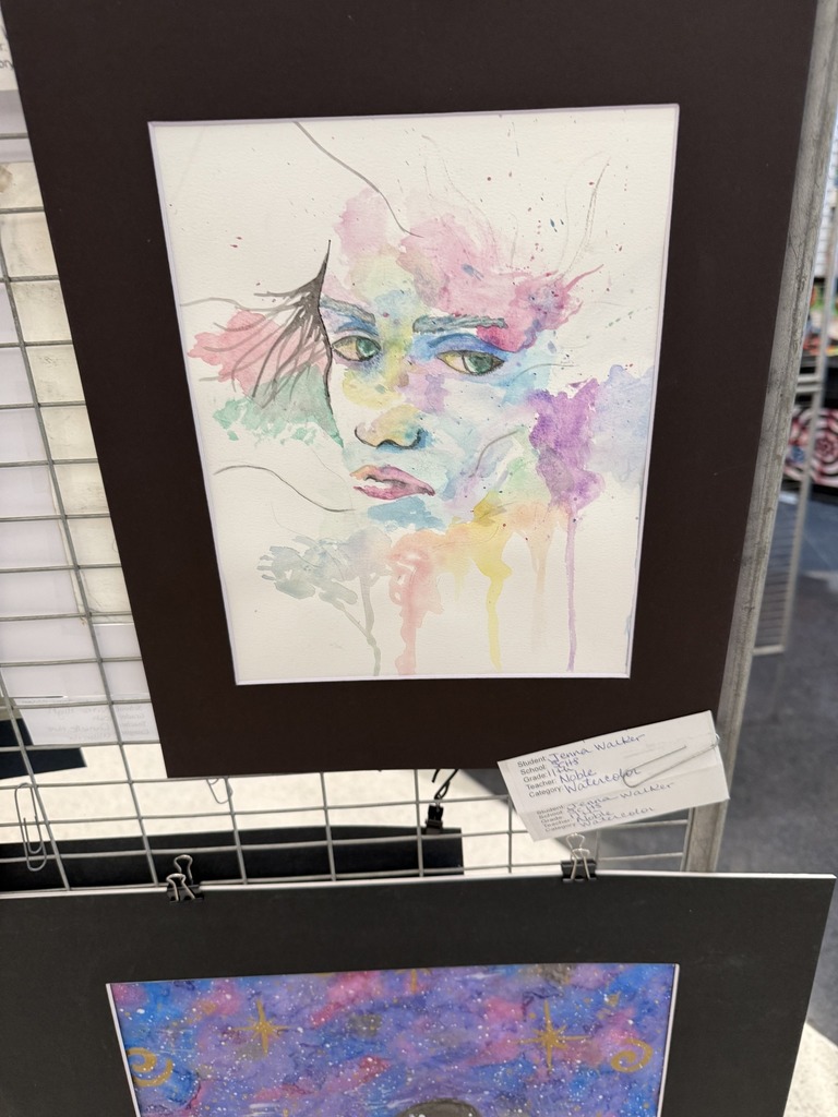 water color art work of a woman looking sad.