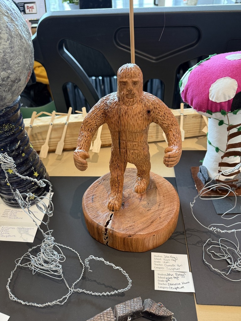 a sculpture of a big foot.
