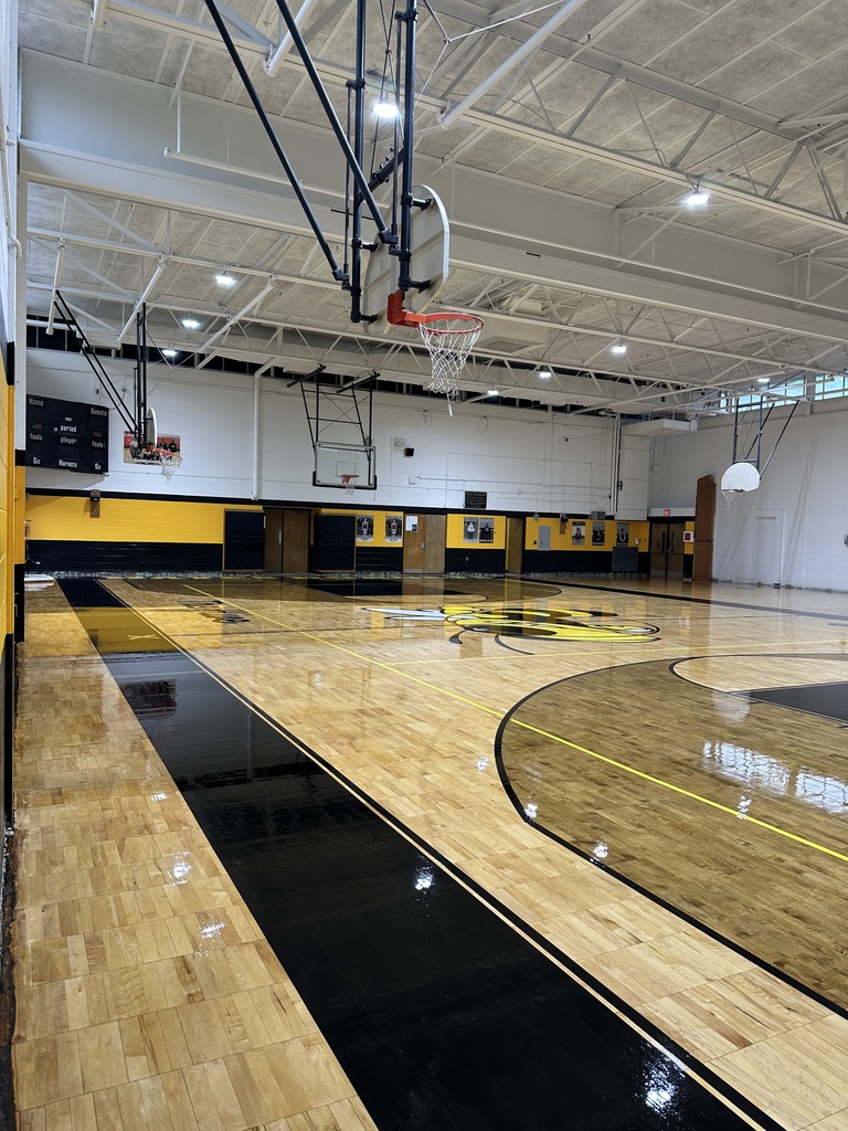 refinished gym floor at hayes middle school. 