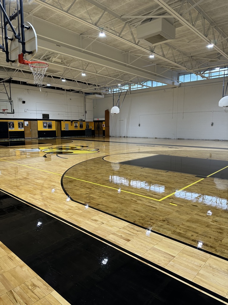 refinished gym floor at hayes middle school. 