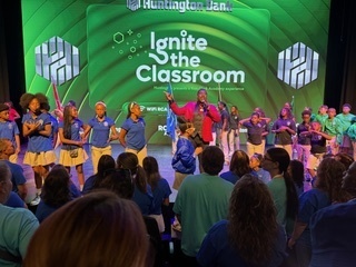students on stage at the ron clark academy.