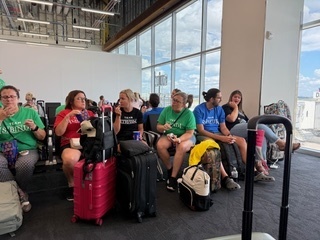 kcs teachers and administrators in the airport on the way to the ron clark academy in Atlanta. 