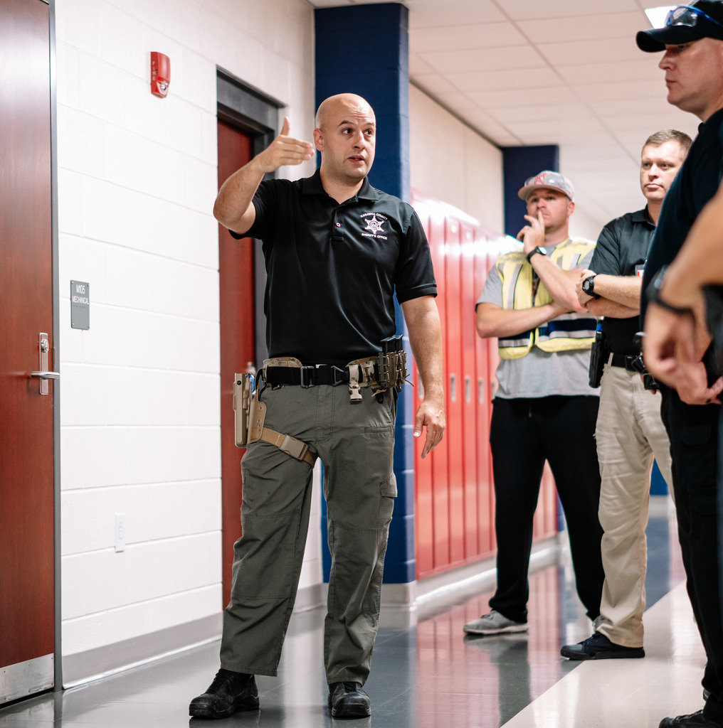 KCSD doing active threat training at a school in KCS.