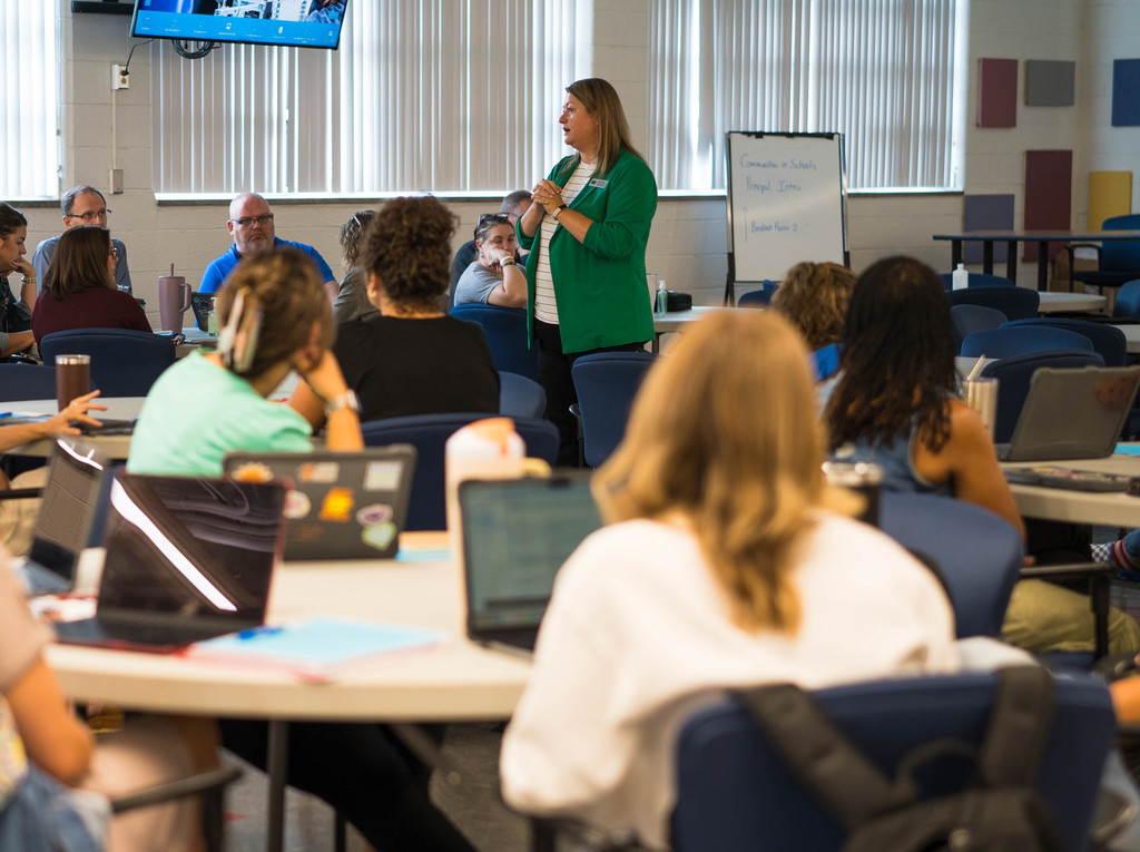 kcs middle and high school counselors at their beginning of the year meeting at the edison training center in south charleston.