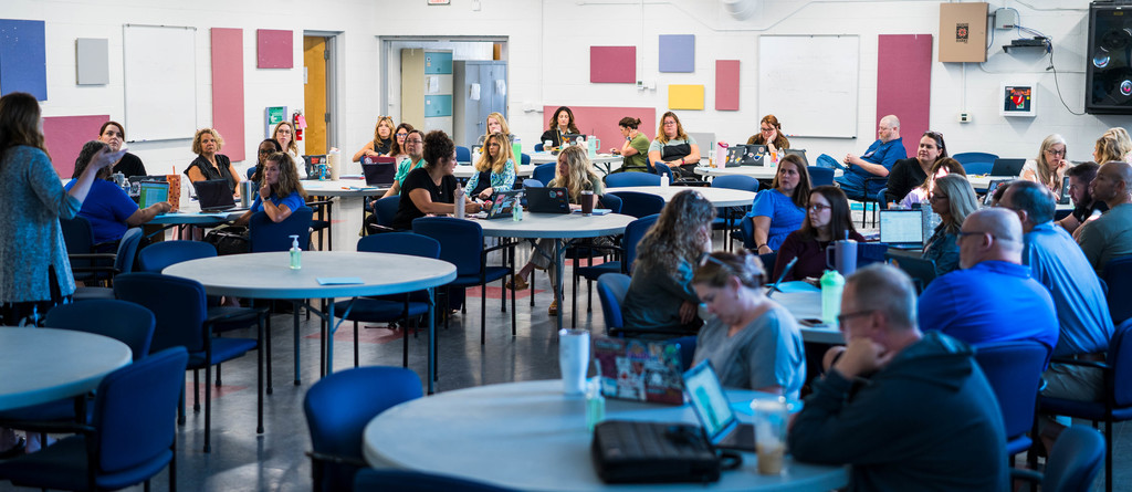 kcs middle and high school counselors at their beginning of the year meeting at the edison training center in south charleston.