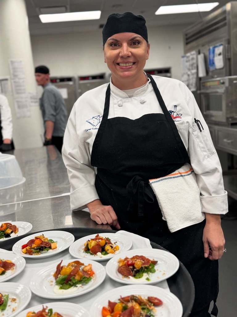 Amy with her dish