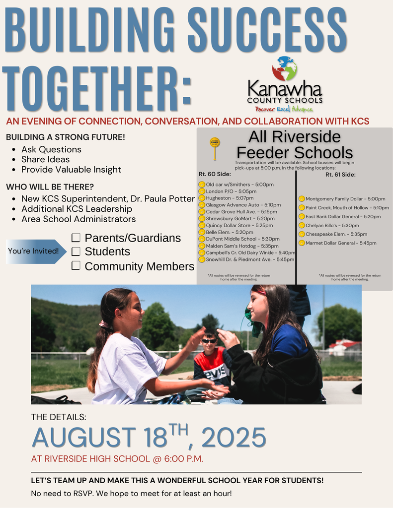 rhs feeder area meeting with kcs superintendent, Dr. Paula Potter is on august 18th at 6:00pm.