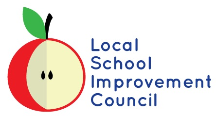 an education apple with “Local School Improvement Council” phrasing on it