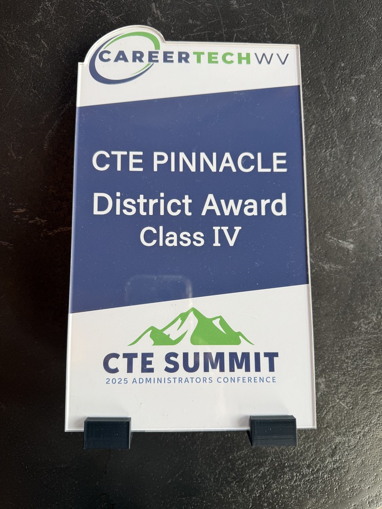 CTE Pinnacle District Award Class IV Plaque