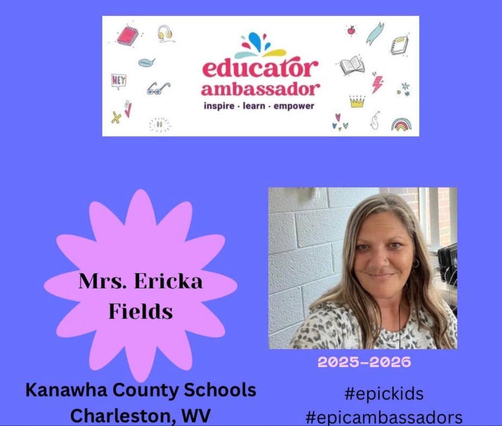  Congratulations to Ms. Fields, Mr. Jeffries, and their students!  Ms. Fields has been selected as an EPIC Ambassador in recognition of the students’ outstanding performance on the platform. The class has read nearly 600 books and successfully completed the quizzes. Great Job!!