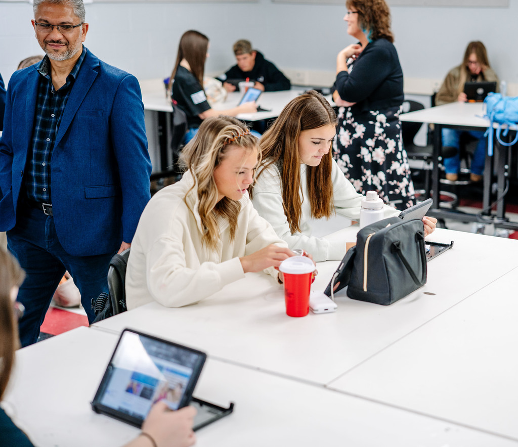 nitro high school students doing their internet safety lessons during class.