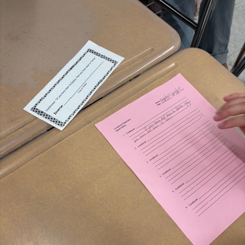 a math work sheet students are filling out to solve their geometry equations.
