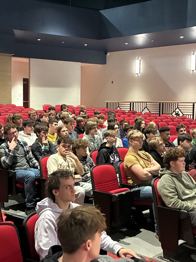 herbert hoover shop students sitting in the school auditorium listening to a local contractor talk about the need for skilled labor in west virginia.