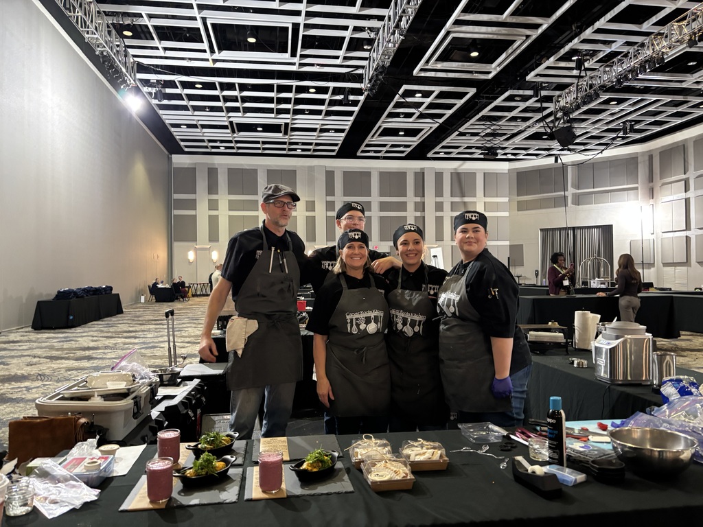 Carver culinary students at their work station during the WV Jr. Cast Iron Cook-Off in morgantown.