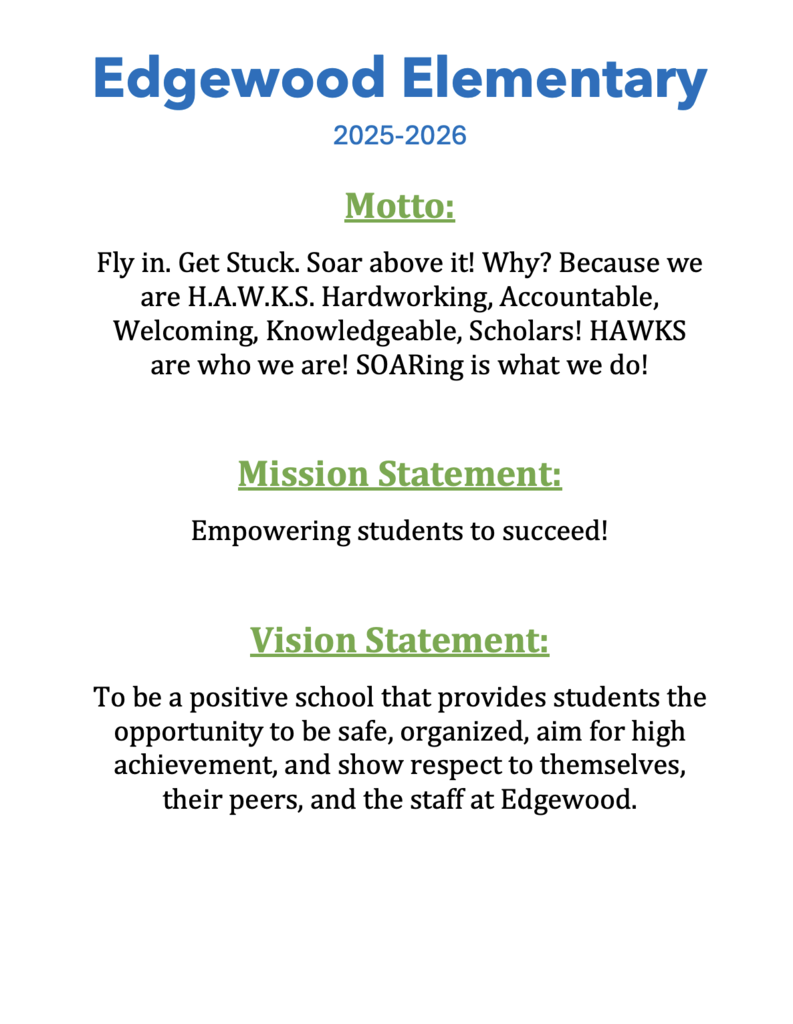 Edgewood Motto, Mission Statement, Vision Statement