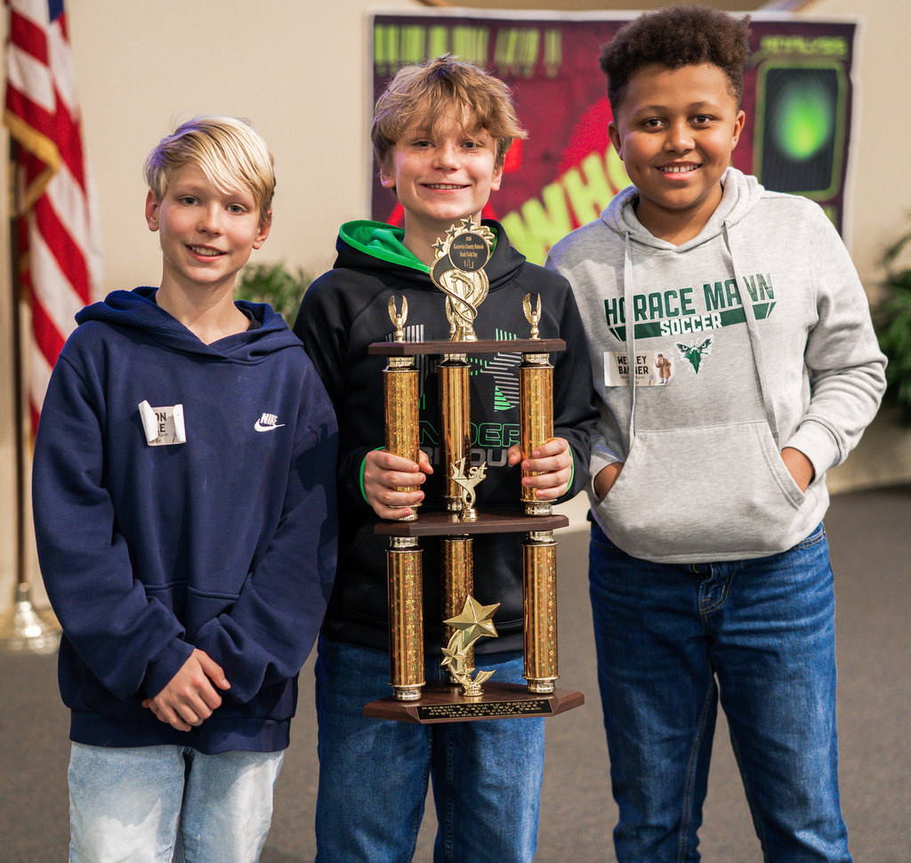2026 KCS Math Field Day overall top scoring middle school team, Horace Mann. 
