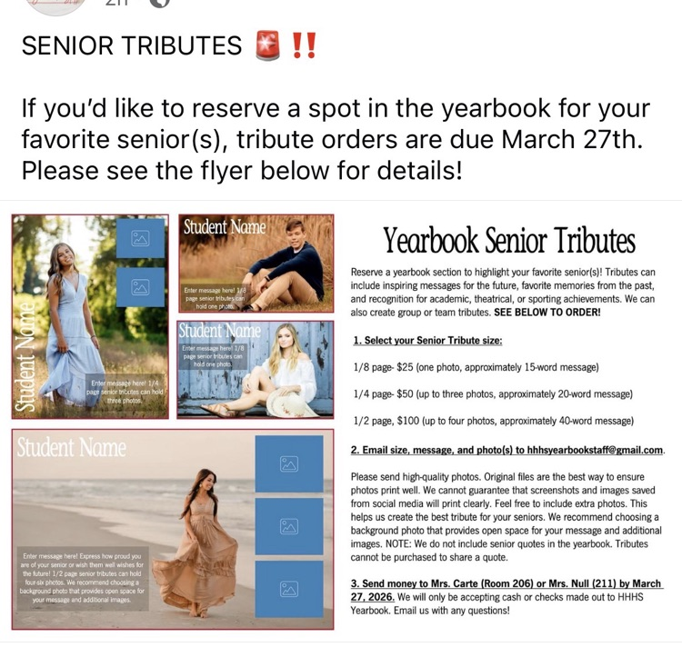 Senior tribute information