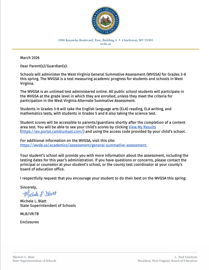2026 WVGSA Parent Letter