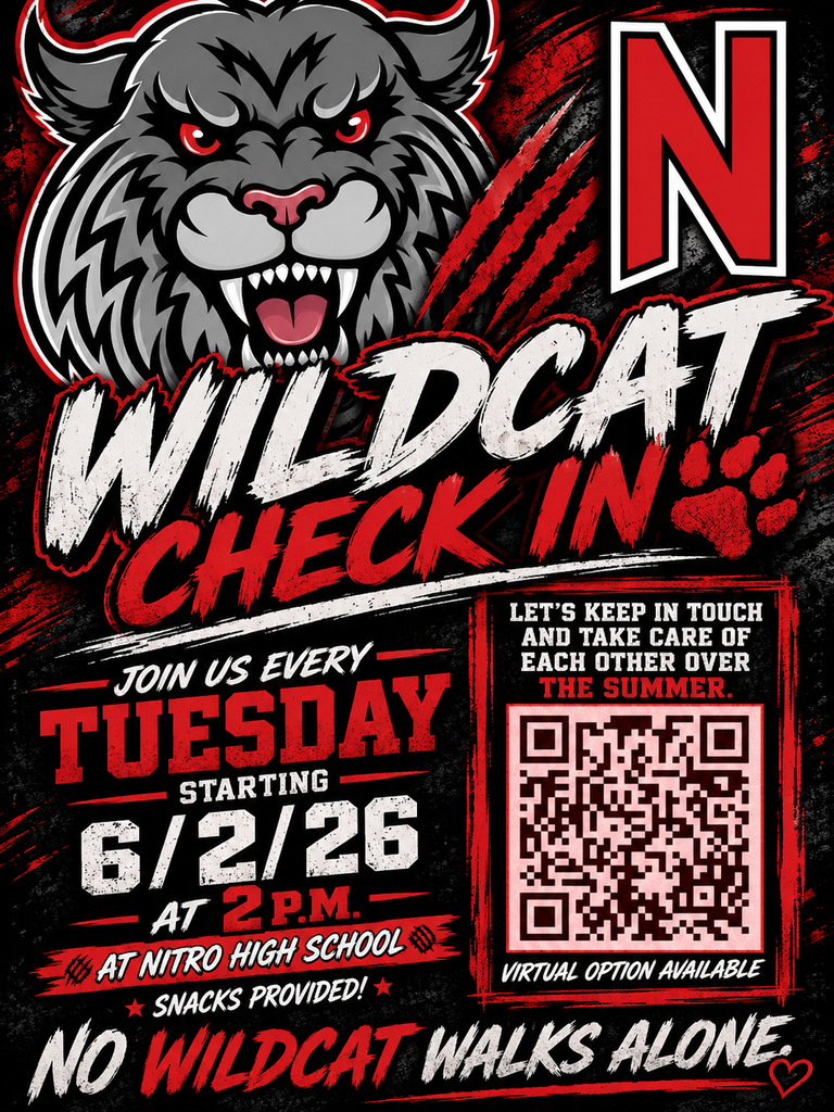 Wildcat Check in every Tuesday at 2p.m. at Nitro High 