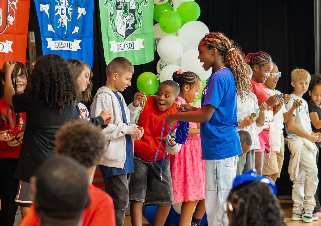 Dunbar Intermediate house sorting celebration.