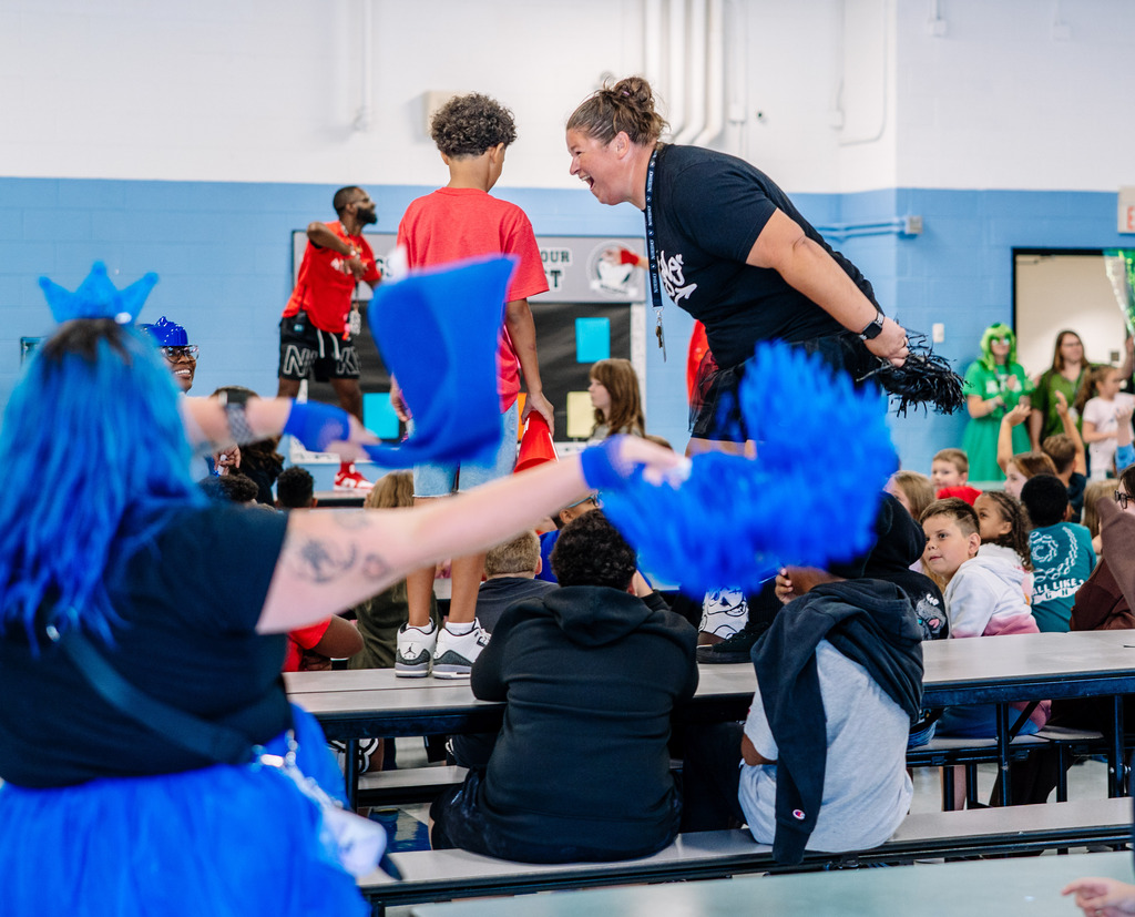 Dunbar Intermediate house sorting celebration.
