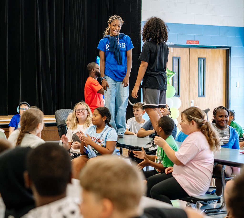 Dunbar Intermediate house sorting celebration.