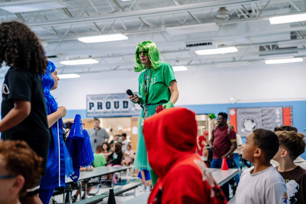 Dunbar Intermediate house sorting celebration.