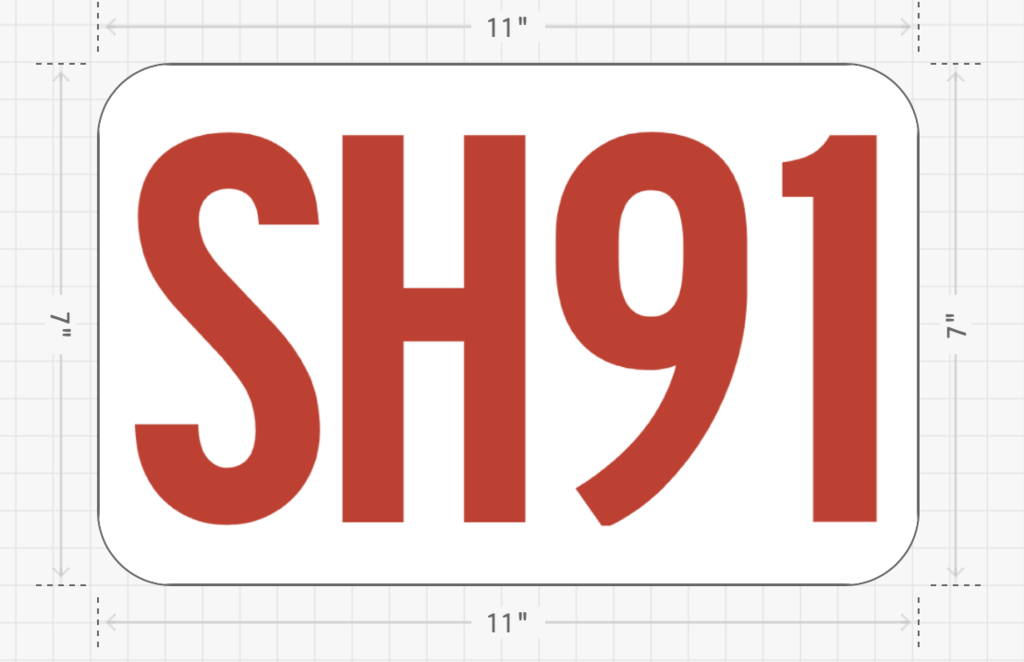 SH91 - this is an example of a KCS Bus Route Magnet for the Sissonville High School Feeder Area.