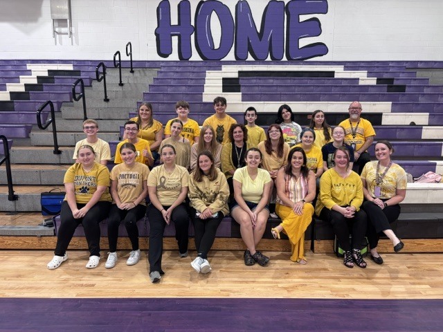 KCS students and staff wearing gold for childhood cancer awareness.