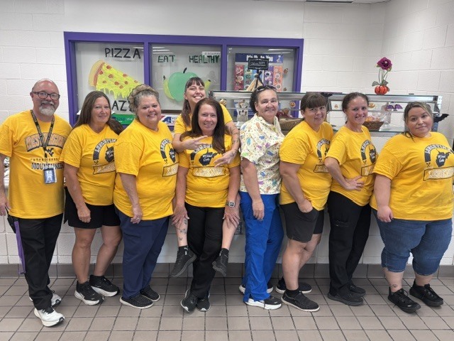 KCS students and staff wearing gold for childhood cancer awareness.