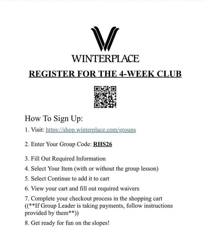 Flyer for ski club sign-ups