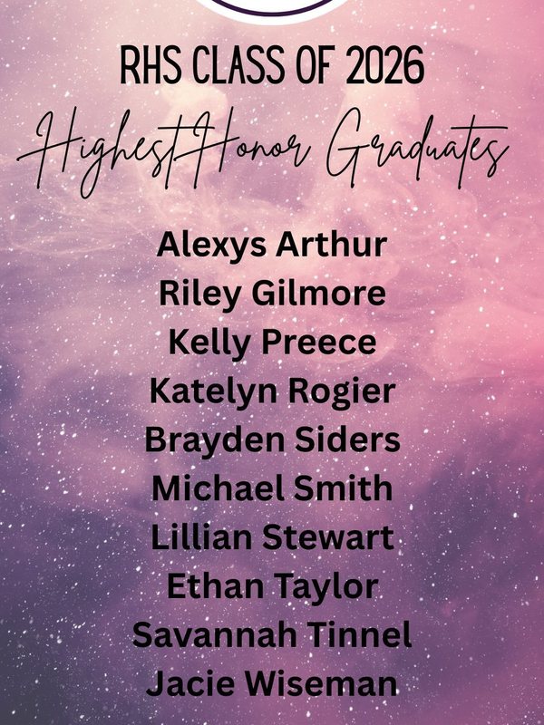 list of highest honor graduates