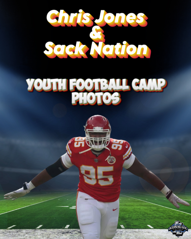 football field background with Chris Jones in the foreground.