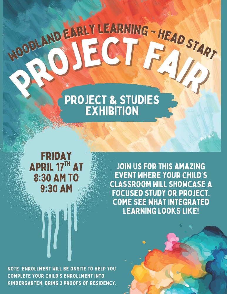 Flyer announcing Project Fair Event on Friday, April 17th at  8:30 AM