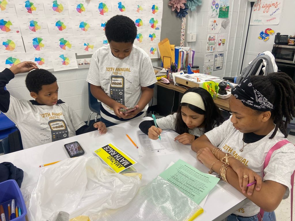 Banneker Elementary Math Relay students working together.