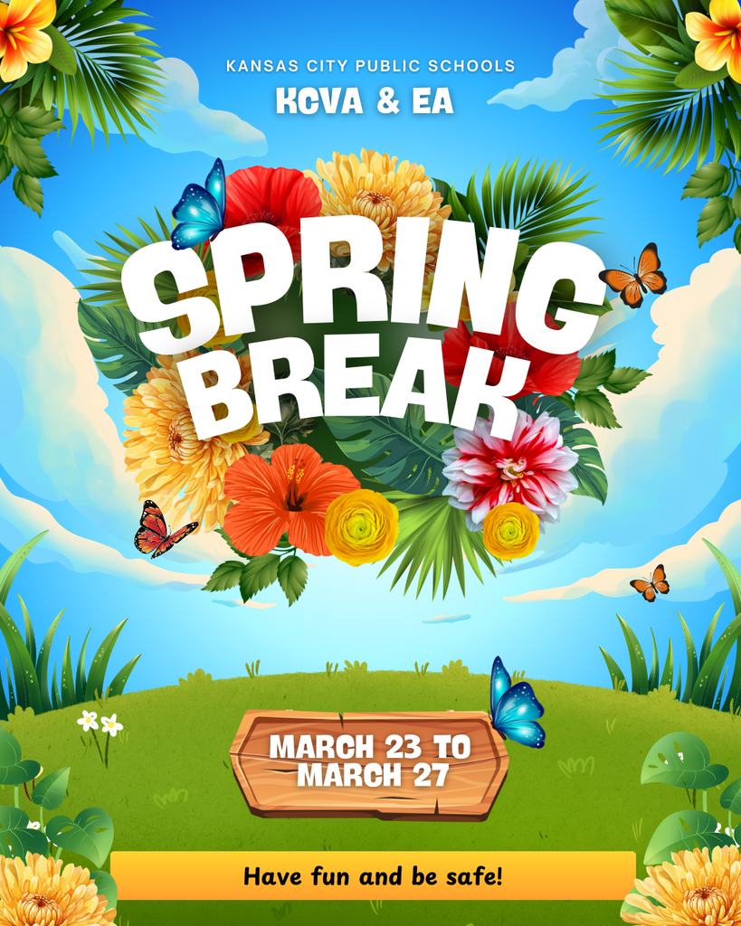 bright blue background with Spring Break on Flowers