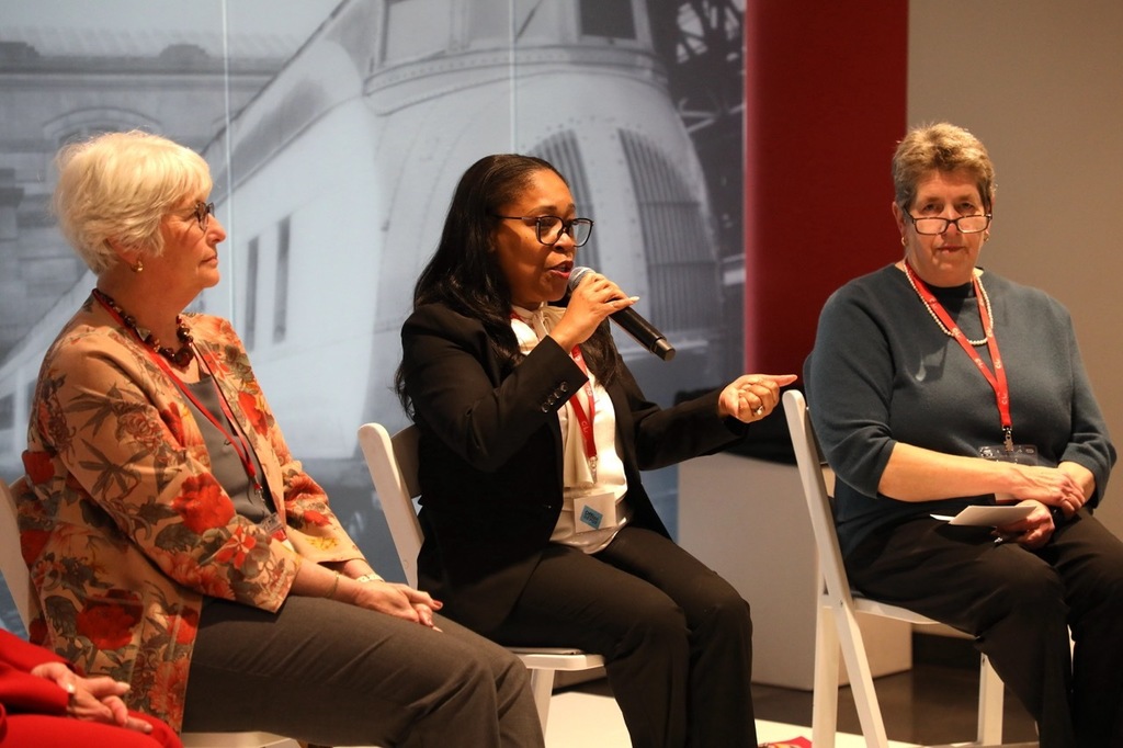 KCPS Superintendent Dr. Collier speaks into a microphone at the C3KC conference panel