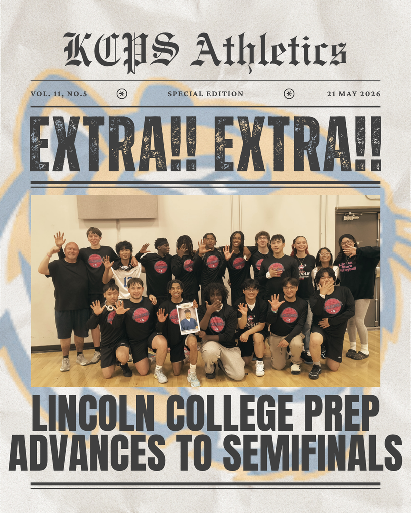 A newspaper looking announcement that shows the Lincoln prep boys volleyball team