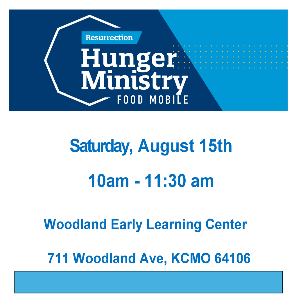 Flyer advertising a Food Mobile event at the Woodland Early Learning Center on August 15th from 10:00 to 11:30am.