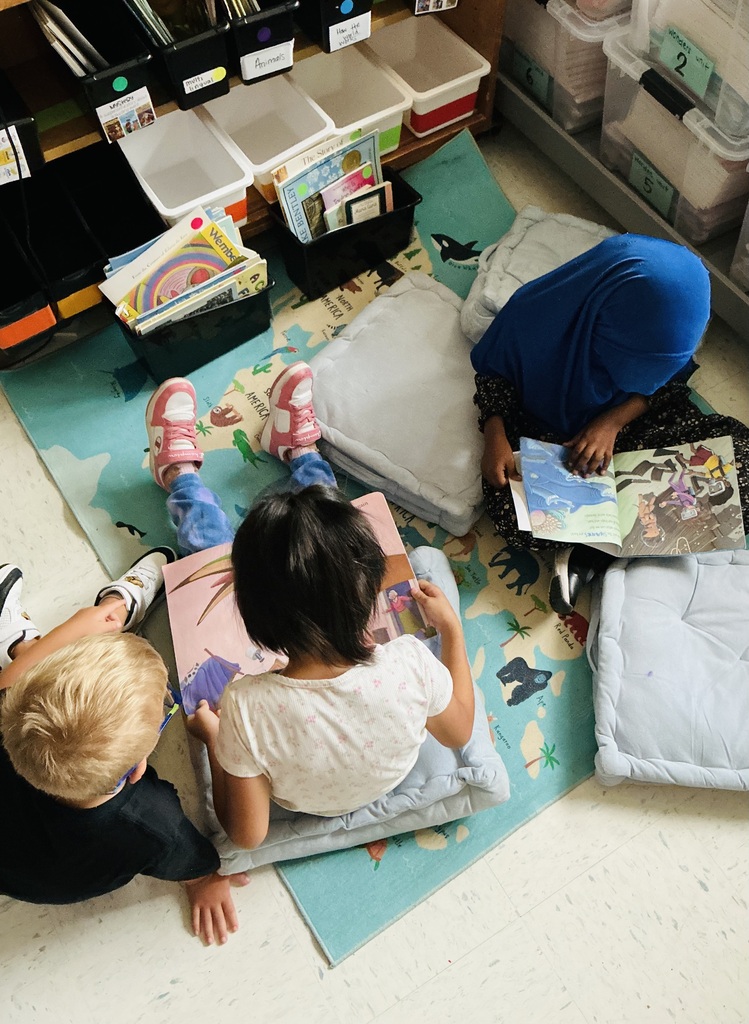 students reading