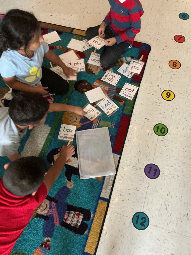 students doing word work
