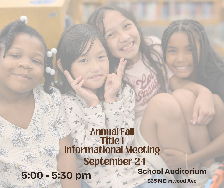four girls promoting annual fall title I meeting 9/24