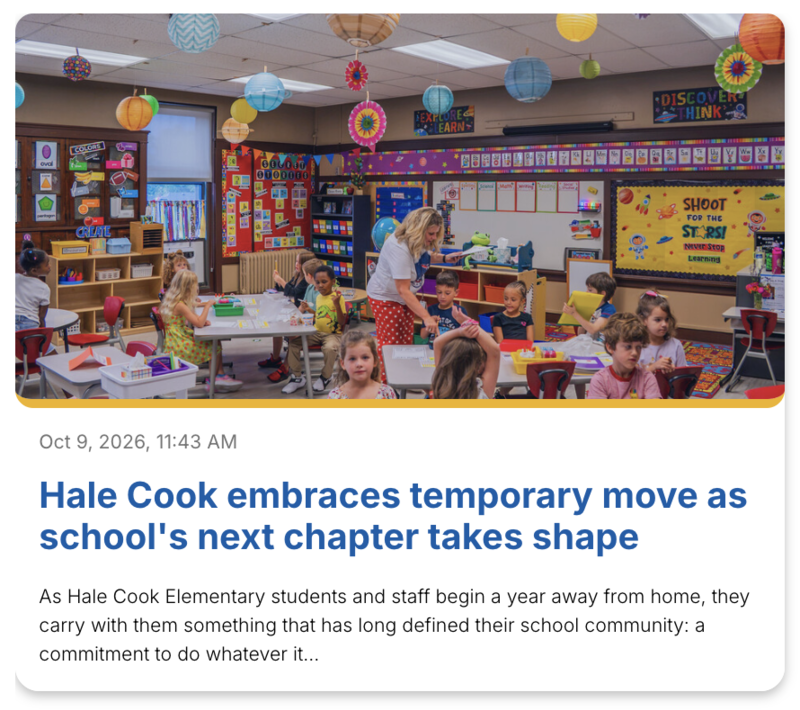 Hale Cook embraces temporary move as school's next chapter takes shape