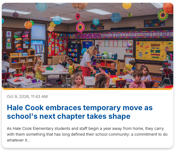 Hale Cook embraces temporary move as school's next chapter takes shape