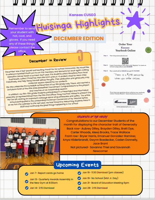 Huisinga highlights December