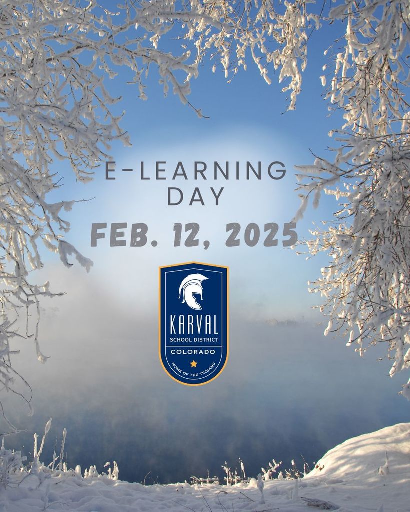 E-learning displayed in a snowy background.