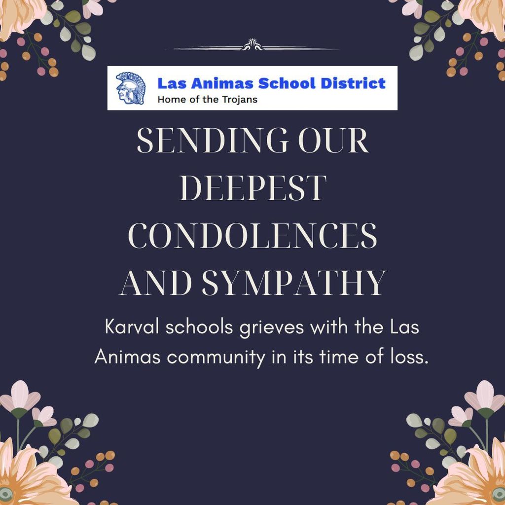 Condolence wishes on a navy background with floral accent.