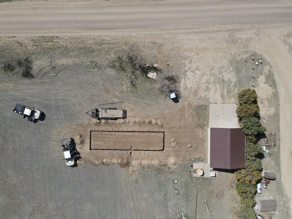 overhead view of worksite